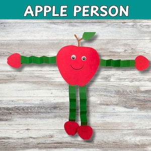 Apple Person Craft: Druckbare Herbst Malvorlage (Digitaler Download)