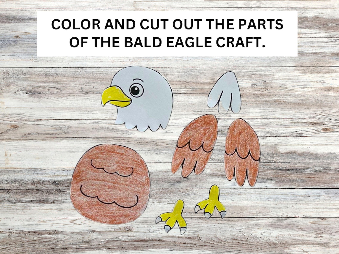 Bald Eagle Craft for Kids: Patriotic Cut & Paste Activity (PDF Download ...