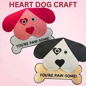 Heart Dog Craft Printable: Valentine&#39;s Day Kids Activity (PDF)
