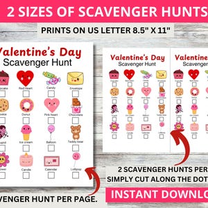 Valentine's Day classroom party game is available in two sizes