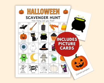 Halloween Scavenger Hunt for Kids, Halloween Game, Classroom Activity