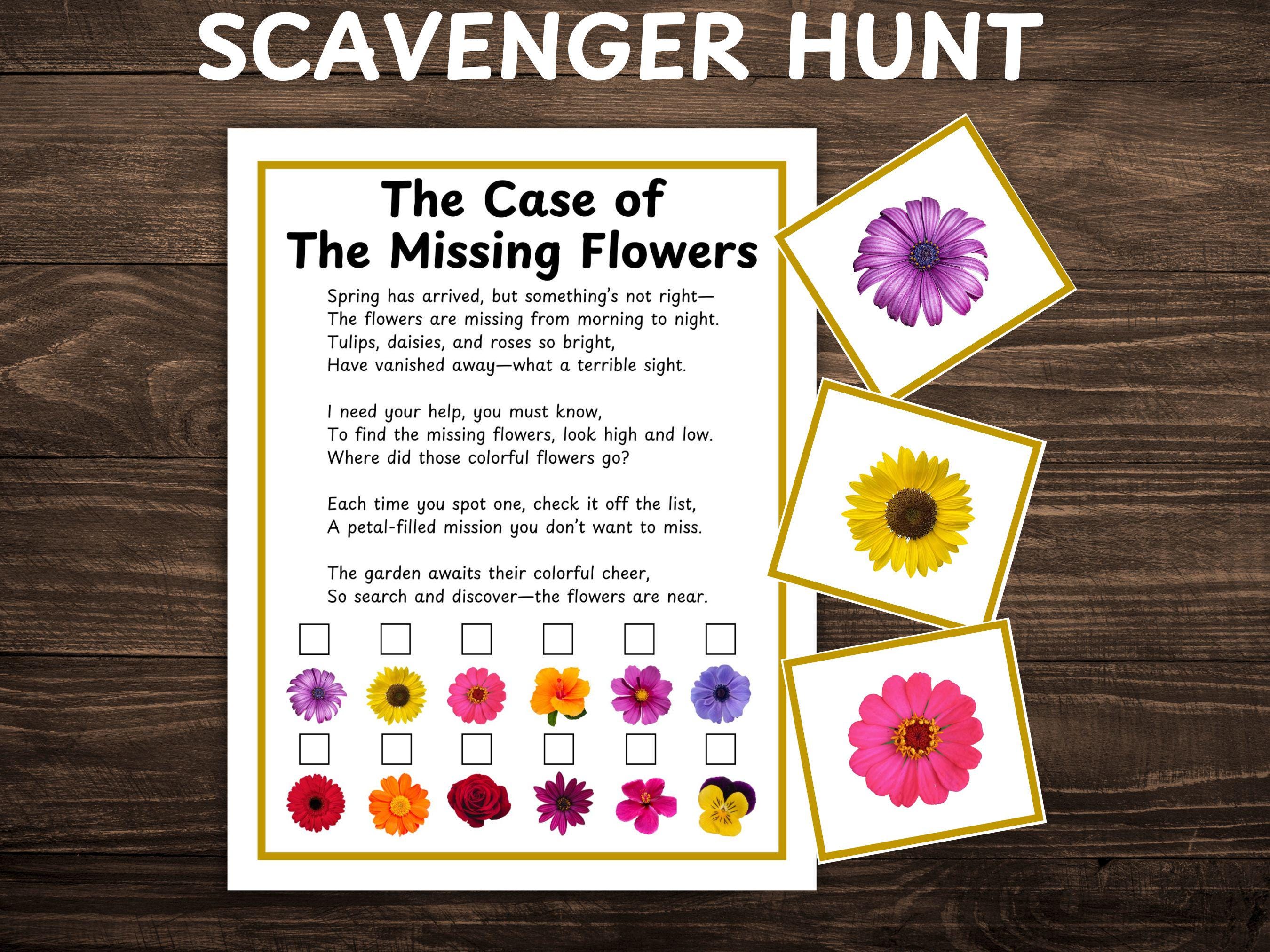 Flower Scavenger Hunt Game: Spring Kids Activity (printable PDF) - Etsy
