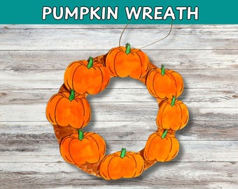 Printable Pumpkin Wreath Craft: Fall Activity for Kids (Digital Download)