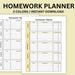 Printable Weekly Homework Planner: Student Assignment Tracker (digital ...