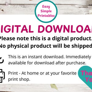 Digital download from easy simple printables.