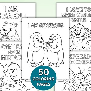 Affirmation coloring pages for kids. Positive mindset printables