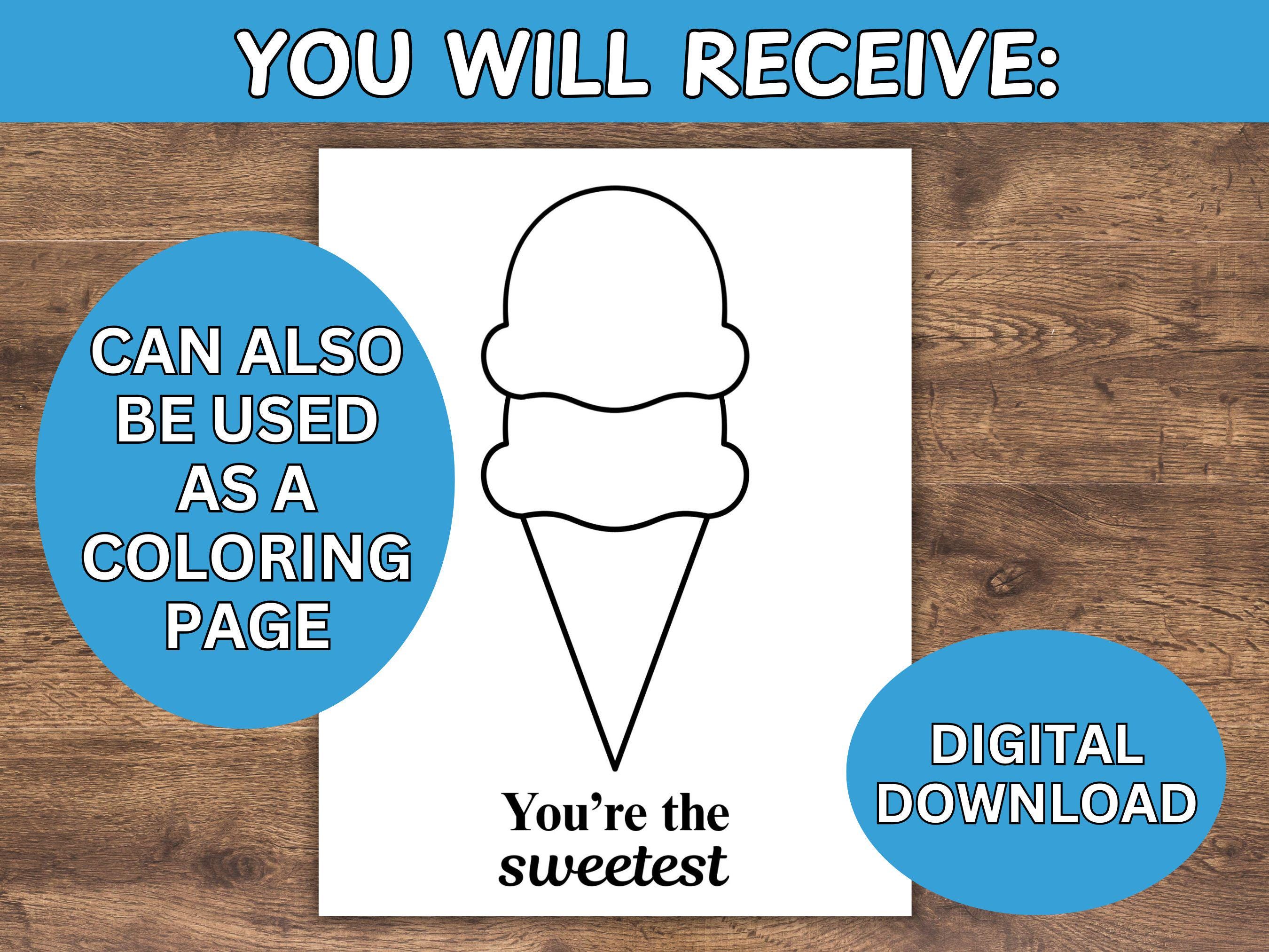 Ice Paper Ripping Craft Torn Paper Ice Cream Craft: Summer Art Activity for Kids (PDF Pattern ...