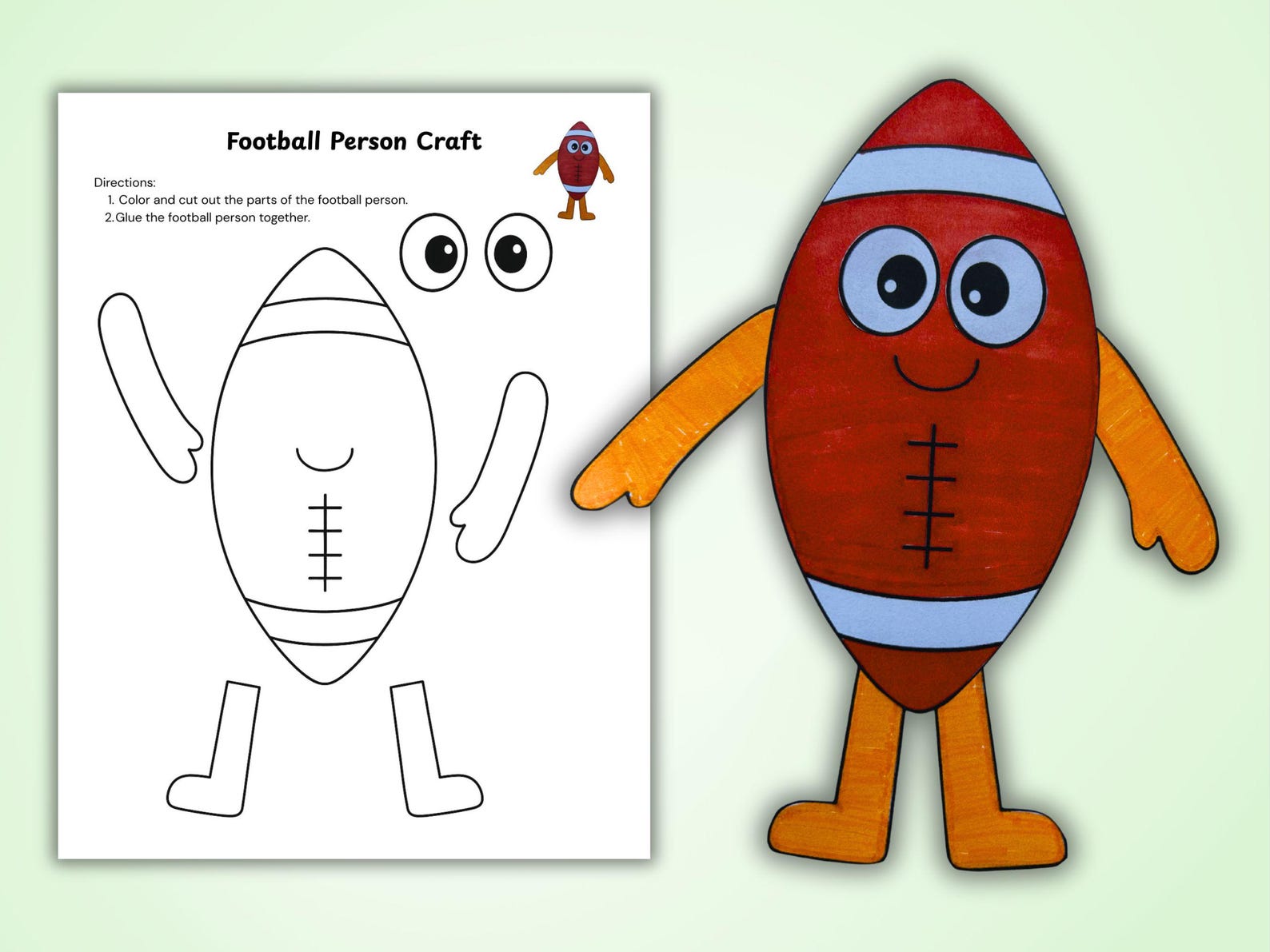 Football Frame Craft Football Person Craft for Kids, Fun Football Craft, Sports Activity ...