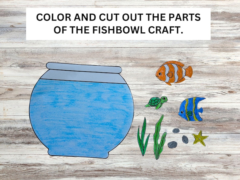 Fishbowl Craft for Kids: Printable Ocean Animal Cut & Paste (PDF ...