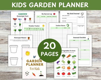 Kids Garden Planner: Printable Garden Journal, Spring Activities (PDF)