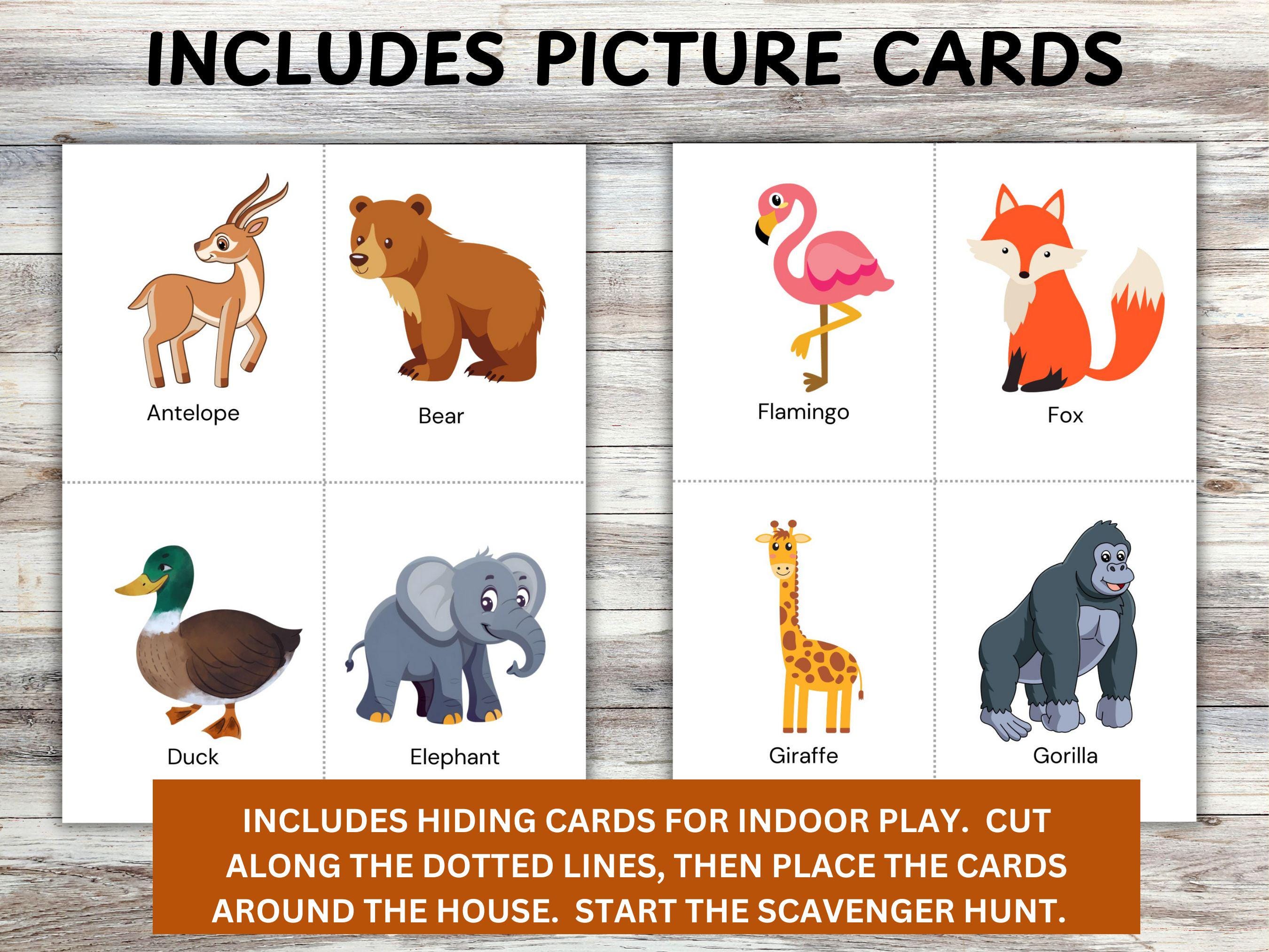 Zoo Scavenger Hunt: Kids Animal Activity, Picture Cards (PDF) - Etsy