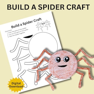 Halloween Spider Craft: Printable Spider Activity for Kids (Digital Download)