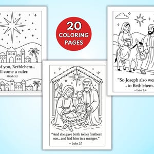 Christian Christmas coloring book, Religious Christmas coloring. Christian coloring sheets.