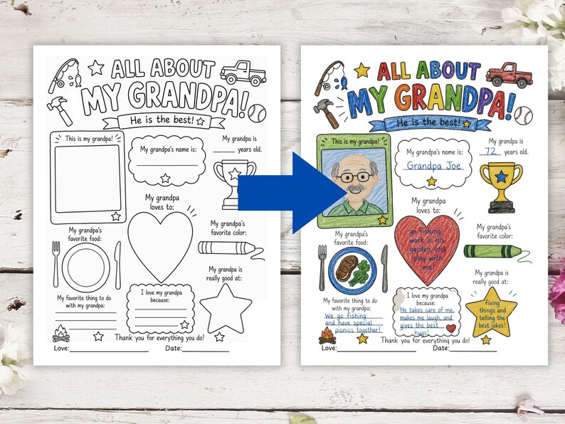 Grandpa questions.  Personalized grandpa gift.