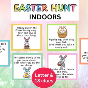 Indoor Easter Scavenger Hunt for Older Kids, Tweens, Teens, Treasure Hunt Clues, Easter Activities, Easter Egg Hunt