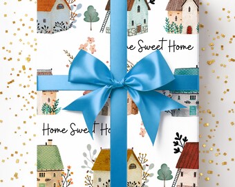 New House Present Wrapping Paper, Realtor Closing Gift, Housewarming Gift Wrap, Welcome Home