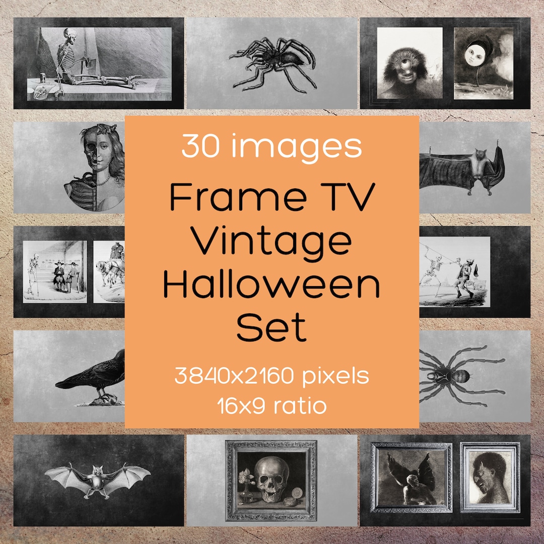 Halloween Frame TV Art 30 Vintage Images Spooky Strange Art Set Samsung Frame Television Bundle