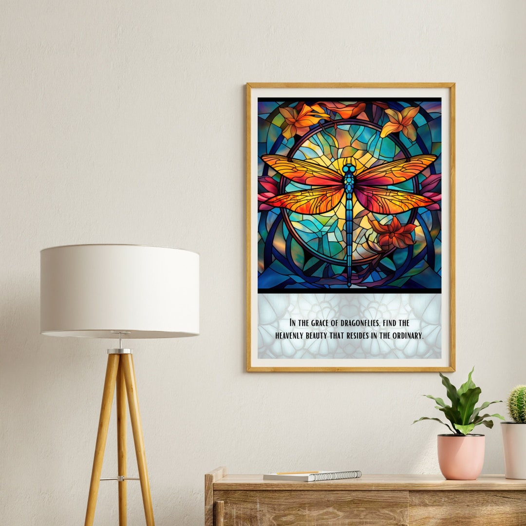 Dragonfly Wall Art Gift Printable Inspirational Nature Quote Decor Gift ...