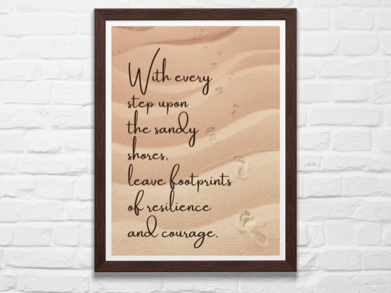 Beach Quote Wall Art Printable Sand Footprints Art Gift Download