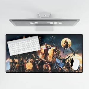 Tapete de mesa dos Vingadores - Mouse pad gamer, decoração de escritório, presente de super-herói, acessório de mesa geek, protetor de mesa durável
