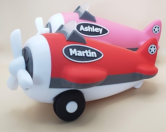 Personalized Airplane Piggy Bank: 3D Printed Coin Bank