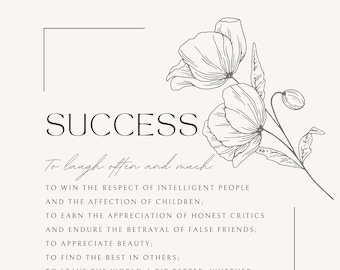 Success - To Laugh Often and Much poem digital printable