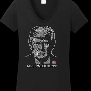 Donald Trump Rhinestone Portrait T-Shirt