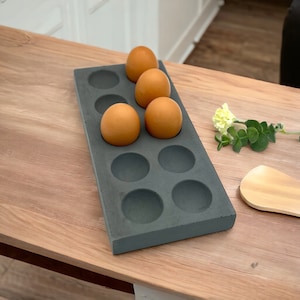 Concrete Egg Holder | Fresh Egg Countertop Tray | Farmhouse Style | Fresh Egg Holder |