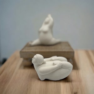 Yoga statue Super curvy plus-size  |Body positive art | Female form sculpture  |Nightstand decor | Unique sculpture |