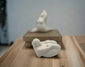 Body Positive Concrete Sculpture, Curvy Female Figurine, Shelf Decor, Feminist Gift