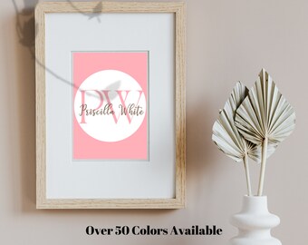 Downloadable Logo Design, Customizable Wall Art, Monogram Digital Print, Printable Digital Art