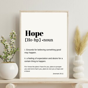 Hope, Biblical Words and Definition Illustration, Christian Artwork, Digital Download, Holy Scriptures, INSTANT DOWNLOAD