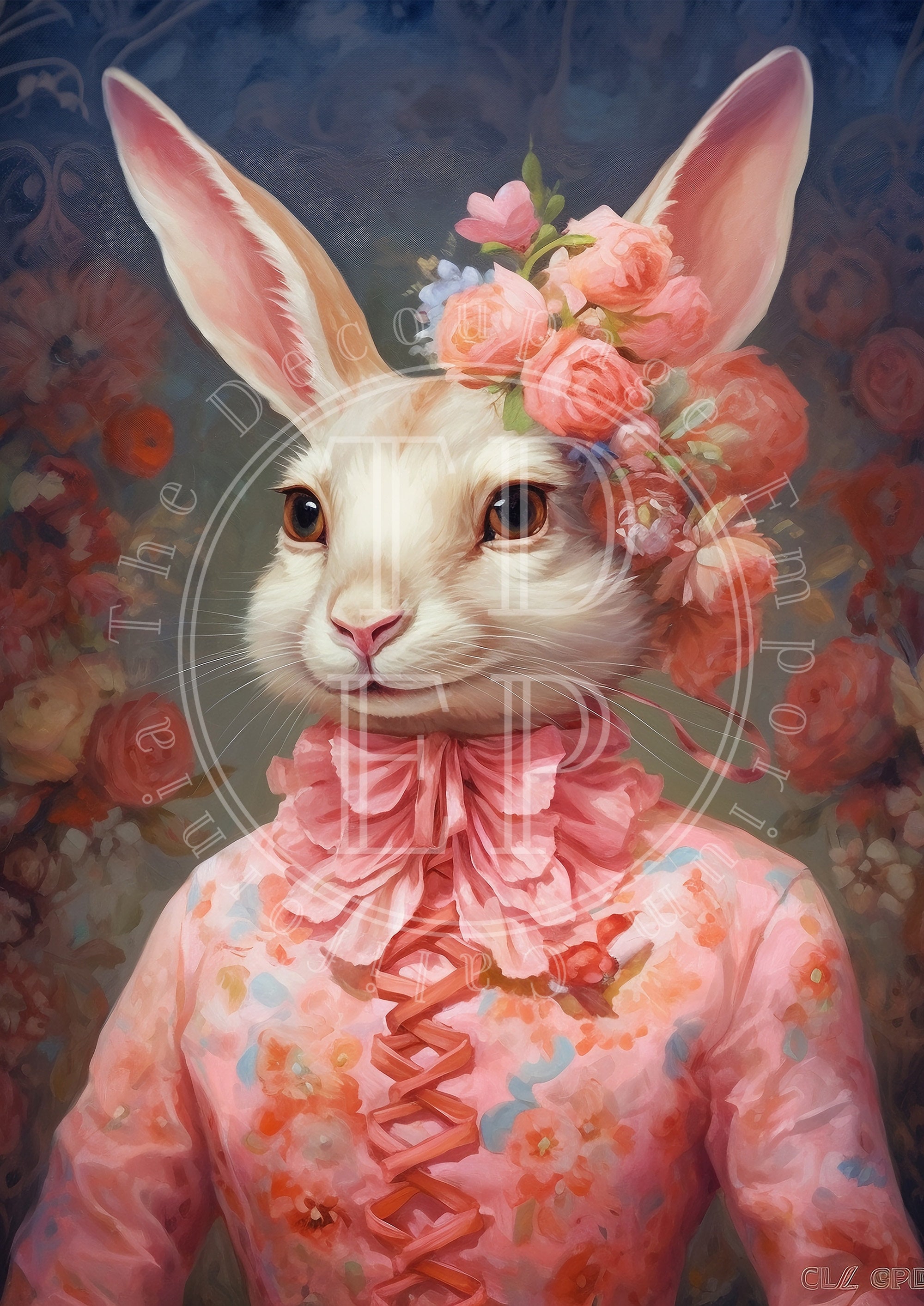 Refined Bunny Elegance Digital Download Artwork High Quality 300 DPI ...