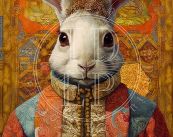 Refined Bunny Elegance Digital Download Artwork High Quality 300 DPI ...