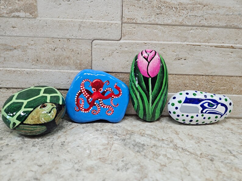 Seahawk Painted Rocks Small Painted River Rocks-custom Made to Order! - Etsy