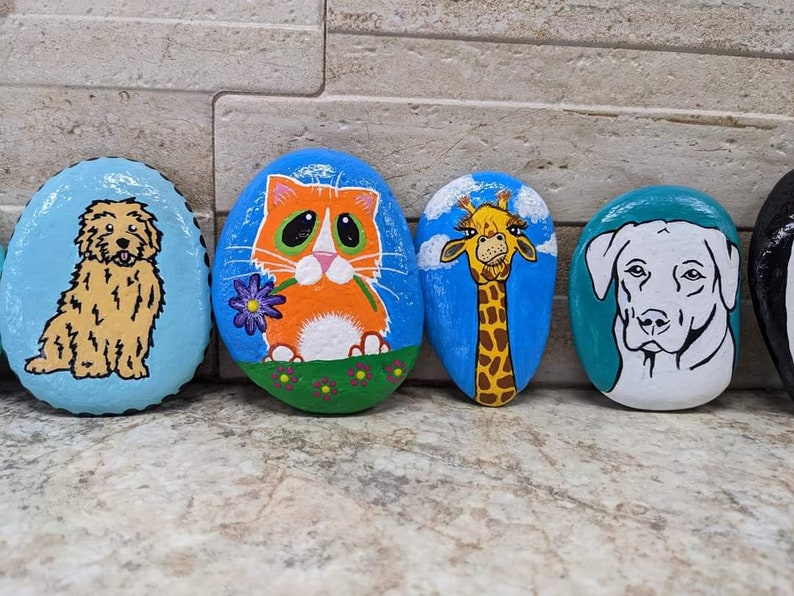 Small Painted River Rocks-custom Made to Order - Etsy