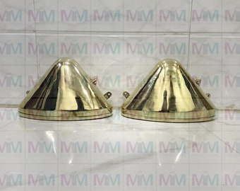 Brass Hallway Exterior Wall Mount Light Triangle Fixture Nautical New 2 Piece