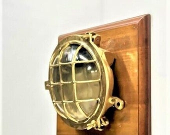 Maritime Turtle Cage Antique Solid Brass Bulkhead Ceiling Wall Mount Deck Light