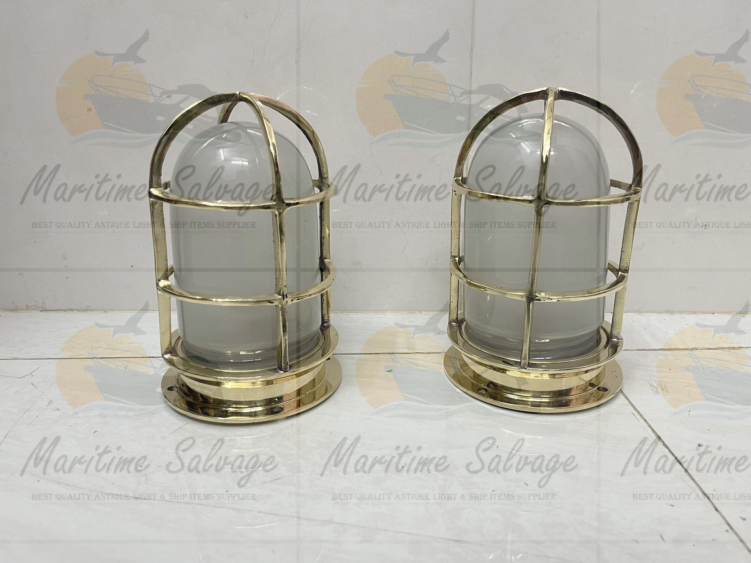 Norwegian Navy Brass Bulkhead Wall Light – Trinity Marine