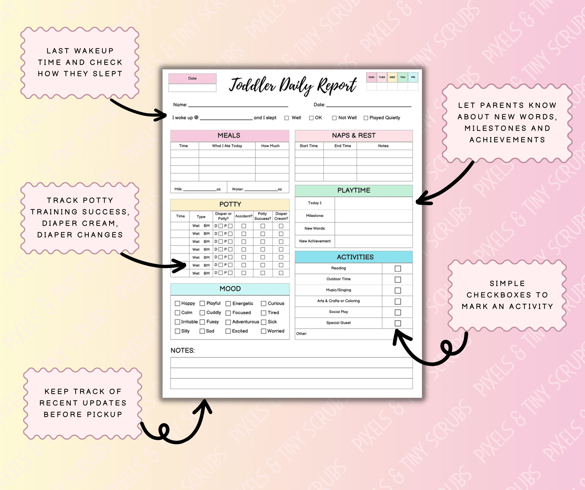 Toddler Daily Log Daycare Printable Toddler Log Toddler Log Toddler Toddler daily log daycare printable toddler log toddler log toddler
