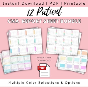 CNA Report Sheet Bundle, Nursing Assistant Sheet, PCT Report Sheet, CNA Brain, Vital Signs Sheet, Vital Signs Log