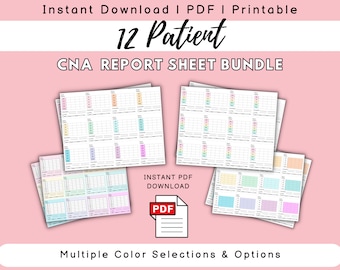 CNA Report Sheet Bundle, Nursing Assistant Sheet, PCT Report Sheet, CNA Brain, Vital Signs Sheet, Vital Signs Log