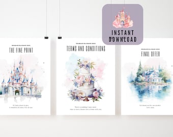 Dreamland Billionaire Set di 3 arti stampabili / Lauren Asher Dreamland Billionaire Book ispirato download digitali stampabili