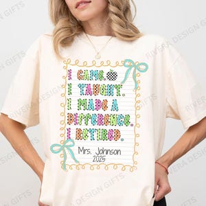 Personalized Retirement Teacher Shirt, Teacher Retirement Shirt, Retired Teacher Gift, Retirement Gift for Teacher, Teacher Appreciation
