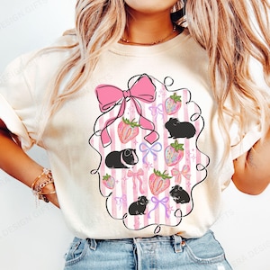 Guinea Pig Shirt, Comfort Colors Guinea Pig Strawberry T-shirt, Guinea Pig Lover Gift, Funny Guinea Pig Tee, Guinea Pig Mom Gift, Cavy Shirt