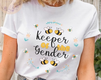 Keeper of the Gender Bumble Bee Hive Shirt, Bee Themed Gender Reveal T-shirt, Shirt for Gender Keeper Family Gift, Gender Announcement Tee