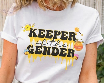 Keeper of the Gender Bumble Bee Hive Shirt, Bee Themed Gender Reveal T-shirt, Shirt for Gender Keeper Family Gift, Gender Announcement Tee