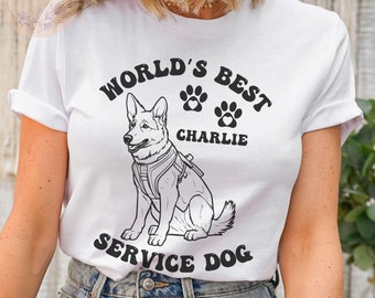 Custom Service Dog Shirt, Personalized Service Dog Tee, Dog T-shirt, Service Dog Month Tee, Dog Lover Apparel, Service Dog Awareness Shirt