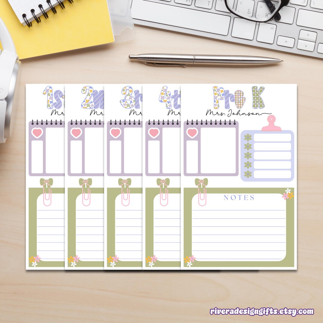 Custom Name Notepads for Teachers, Teacher Appreciation Gift, Teacher ...