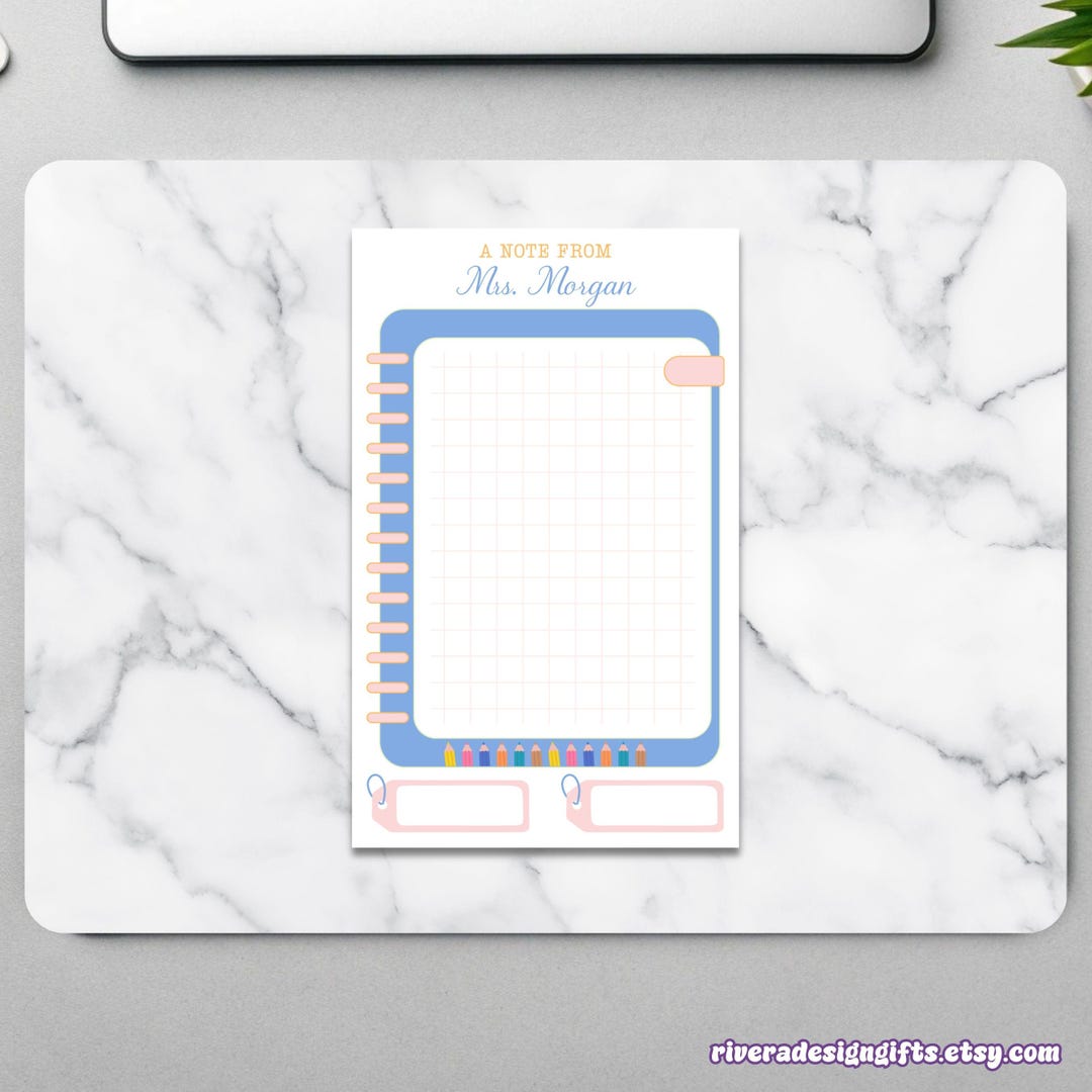 Custom Name Notepads for Teachers, Teacher Appreciation Gift, Teacher ...